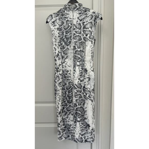 Black Halo EVE by Laurel Berman sequin snakeskin/ animal print dress Sz. 2 NWT - Picture 6 of 12